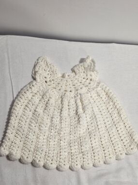 Hand-Crocheted Cream Baby Capelet – Soft Knit Kids Accessory